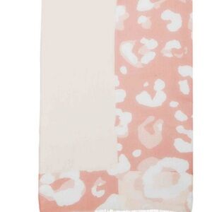Mud Pie Pink and White Leopard Print Scarf
